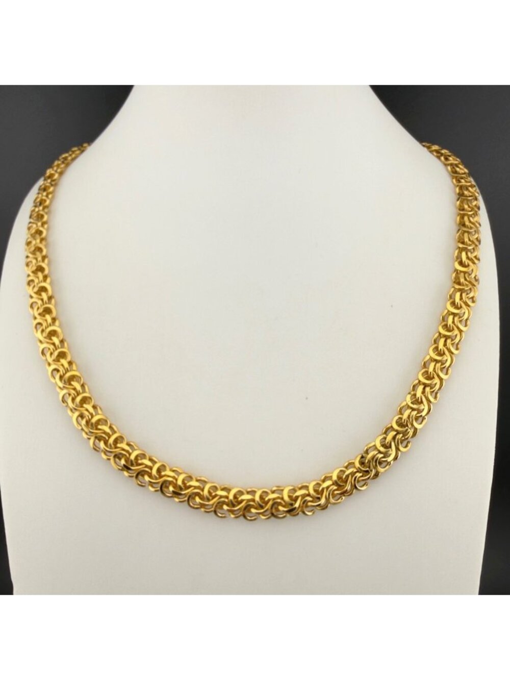 Vintage Trifari Byzantine Necklace Gold Tone Woven Chunky Statement 24”